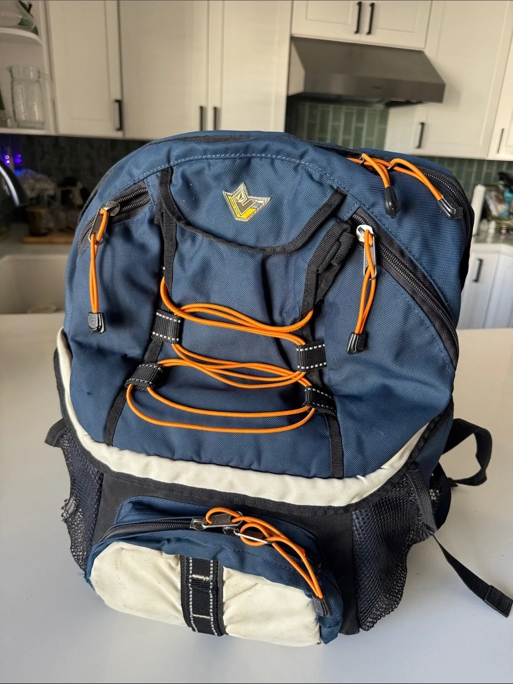 Volcom Navy and Orange Outdoor Backpack